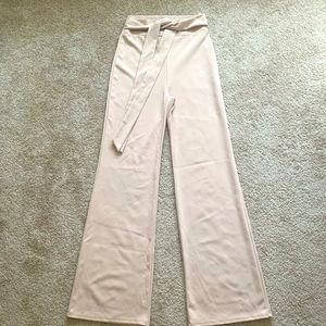 Flare Nude High-Waisted Pants